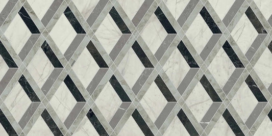 Versace Tarsia Lozenge Nero 60x120 Lux 3D