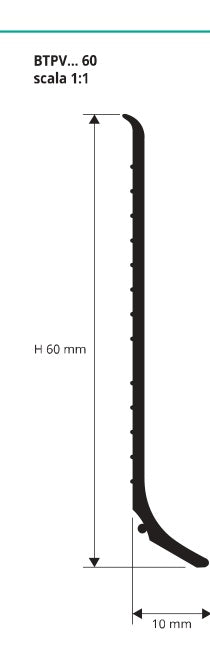 Battiscopa 60 PVC flessibile Progress Profiles - disegno tecnico