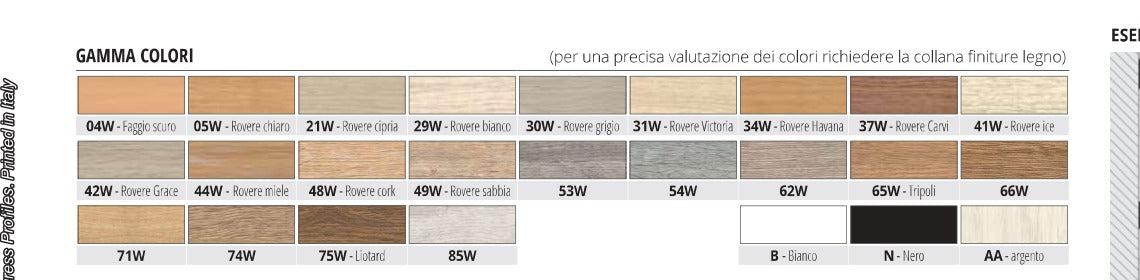 Battiscopa 7011 Progress Profiles - gamma colori