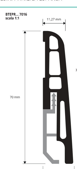 Battiscopa 7016 Progress Profiles - disegno tecnico