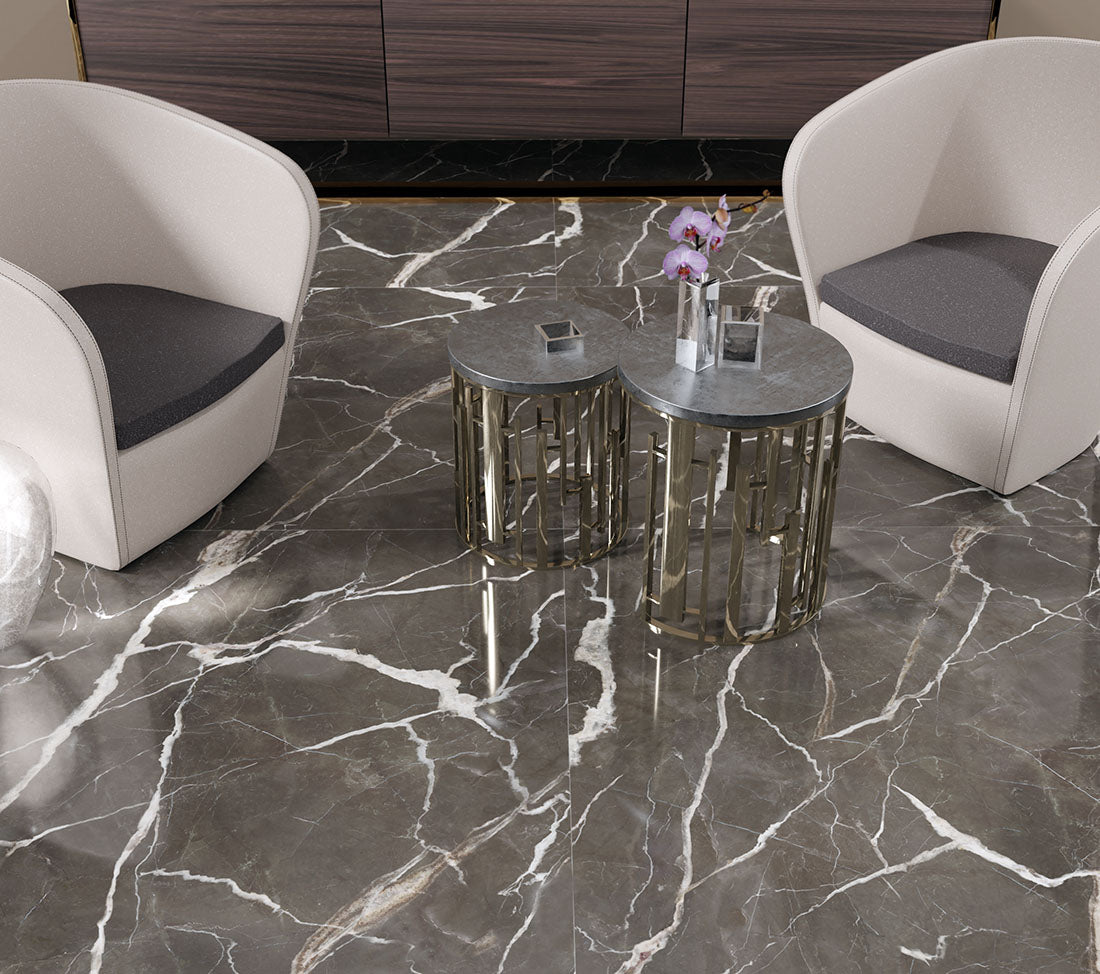 Stones&More Stone Calacatta Black 120x120 comfort - Gres Porcellanato di Florim - Prezzo solo €77! Compra ora su CEGO CERAMICHE