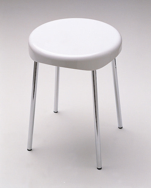 Capannoli sgabello ABS bianco con 4 gambe allumin. H65
