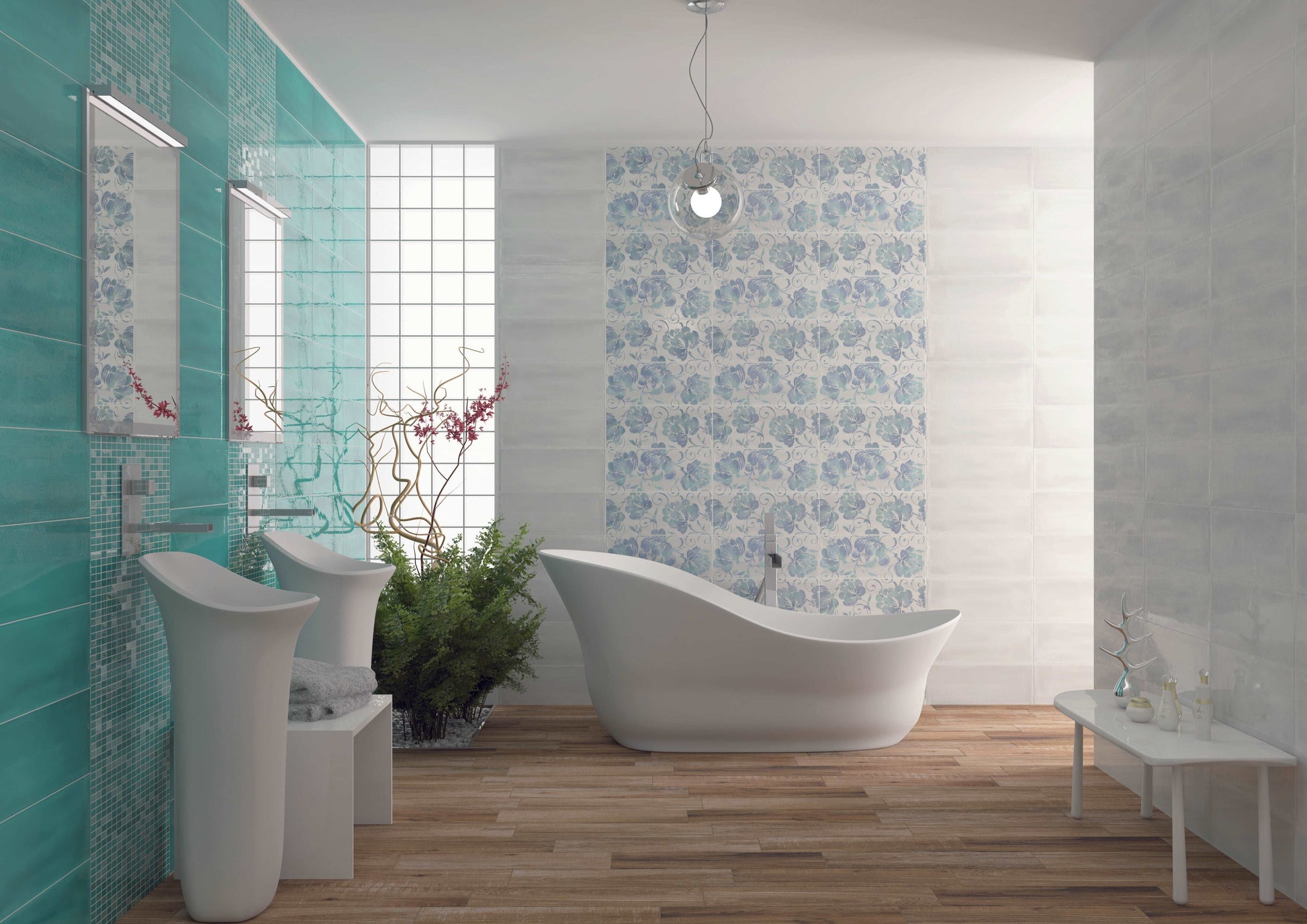 Caribe Inserto Flores Ice A+B 20x50 - Pasta Bianca di Paul Ceramiche - Prezzo solo €67.99! Compra ora su CEGO CERAMICHE