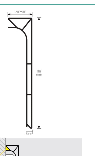 Coverskirting Square Progress Profiles - disegno tecnico