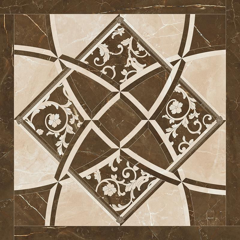 Versace Emote Intarsio Crema Marrone 78x78 Lux