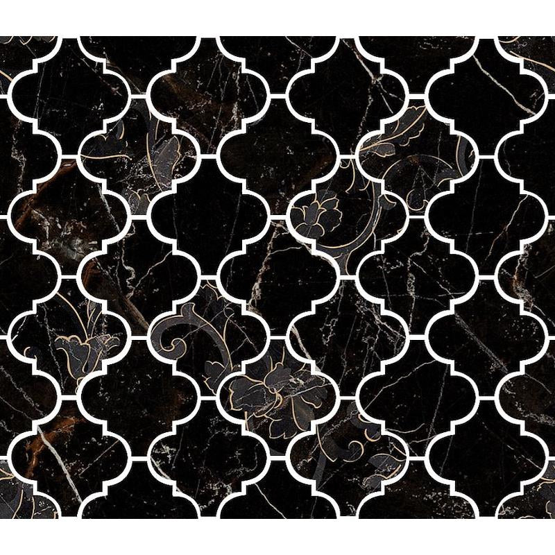 Versace Emote Mosaico Arabescato Nero Amasanta 35x35 Lux