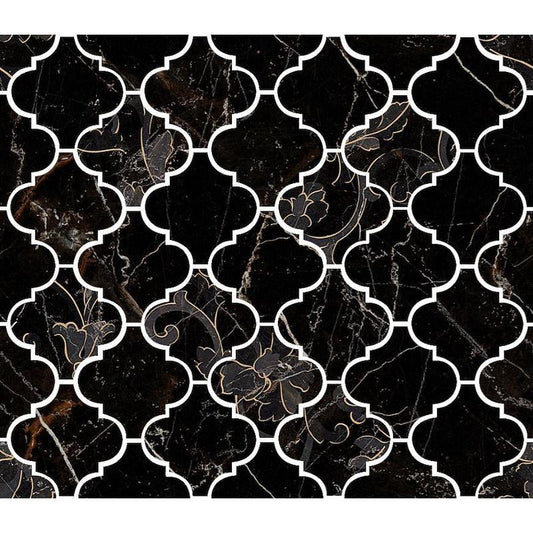 Versace Emote Mosaico Arabescato Nero Amasanta 35x35 Lux