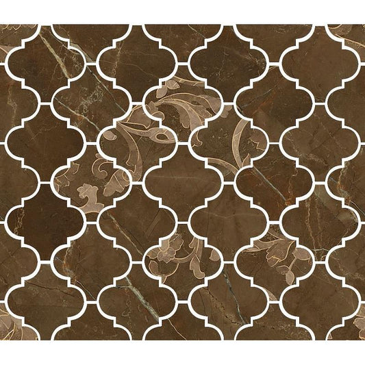 Versace Emote Mosaico Arabescato Pulpis Marrone 35x35 Lux