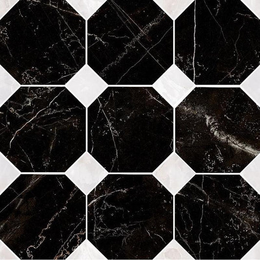 Versace Emote Mosaico Ottagono Nero/Bianco 39x39 Lux