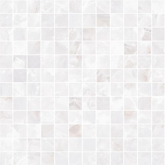 Versace Emote Mosaico T144 Onice Bianco 35x35 Lux