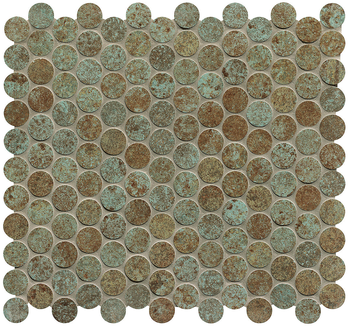 FAP Sheer Deco Rust Round Mosaico 29.5x32.5 Matt