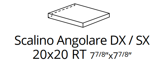 FAP Roots Tobacco Angolo Scalino Sinistro 20x20 Matt R9 - schema del pezzo speciale