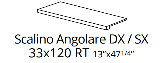 FAP Roots Tobacco Scalino Angolare SX 33x120 Matt R9 - schema del pezzo speciale