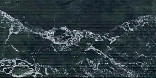 Florim Glam Luxe Forest Green 60x120 9mm Canneté - Groove - texture ufficiale Florim, faccia 1 - SKU 794013