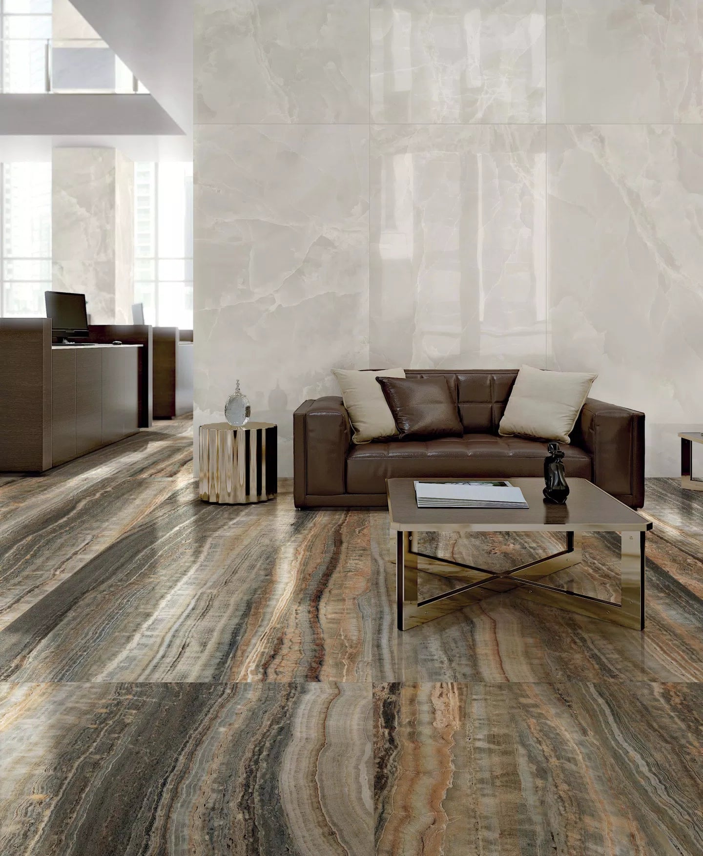 Eccentric Luxe Caramel 120x280 Glossy - Gres Porcellanato di Florim - Prezzo solo €284! Compra ora su CEGO CERAMICHE