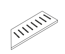 Schema tecnico generico dal catalogo: Griglia angolare destra. Colore, finitura e dimensioni della variante non rappresentati.