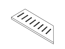 Schema tecnico generico dal catalogo: Griglia angolare sinistra. Colore, finitura e dimensioni della variante non rappresentati.