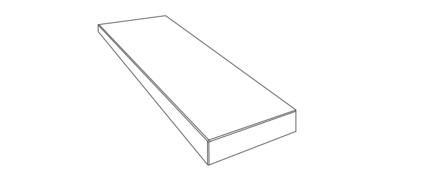Schema tecnico generico di angolare Top, valido sia DX sia SX. Non rappresenta colore, finitura o dimensioni specifiche.