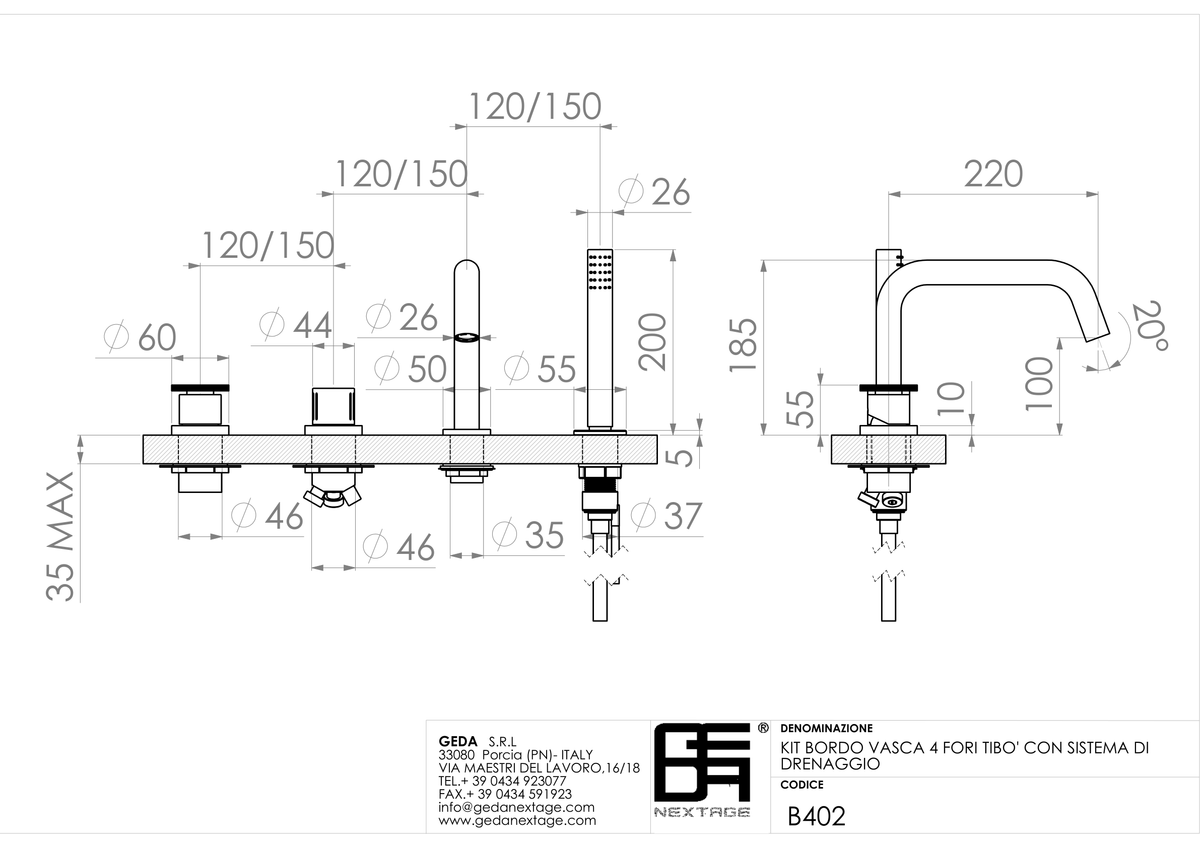 Geda B4O2 - scheda tecnica