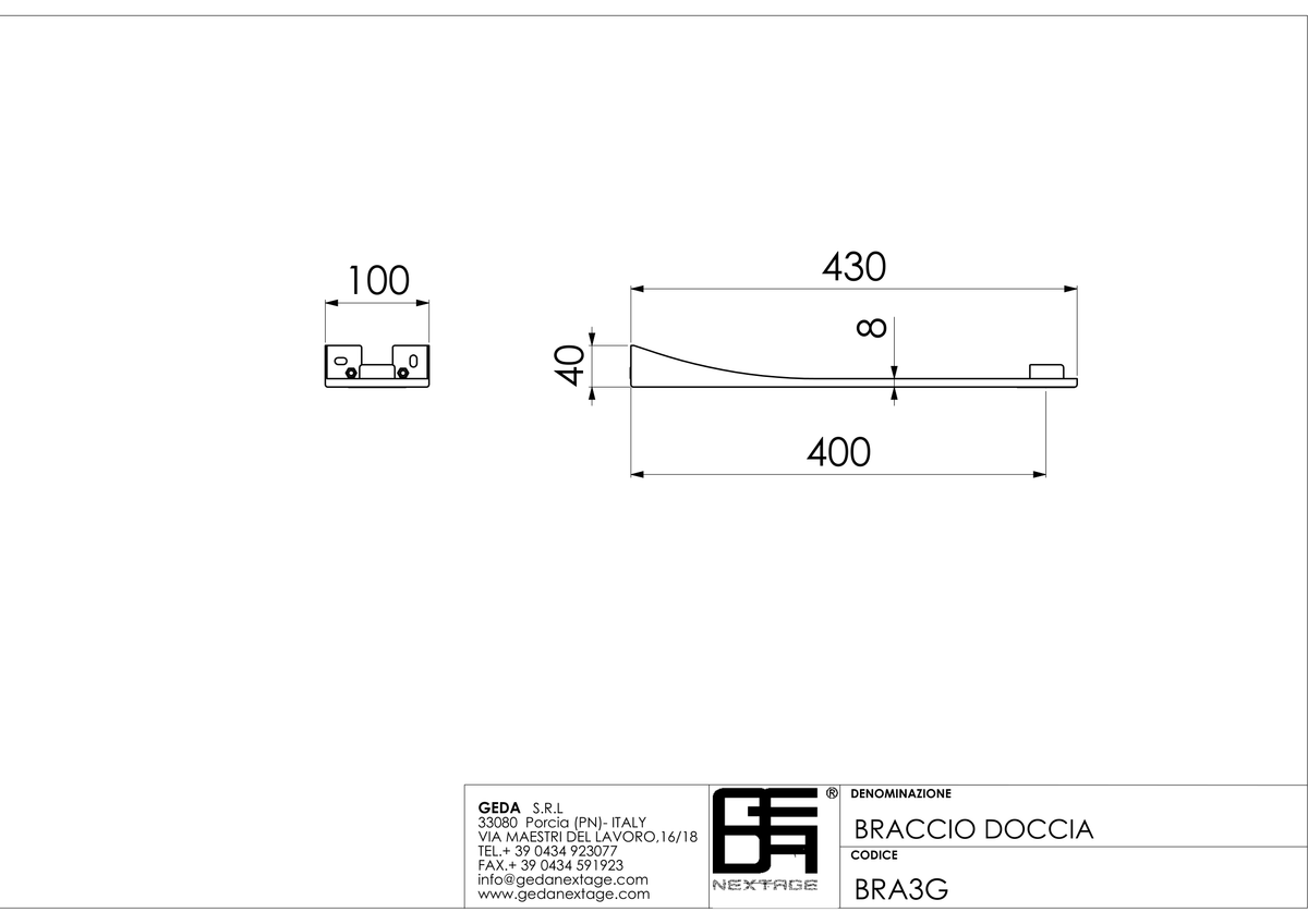 Geda BRA3G - scheda tecnica