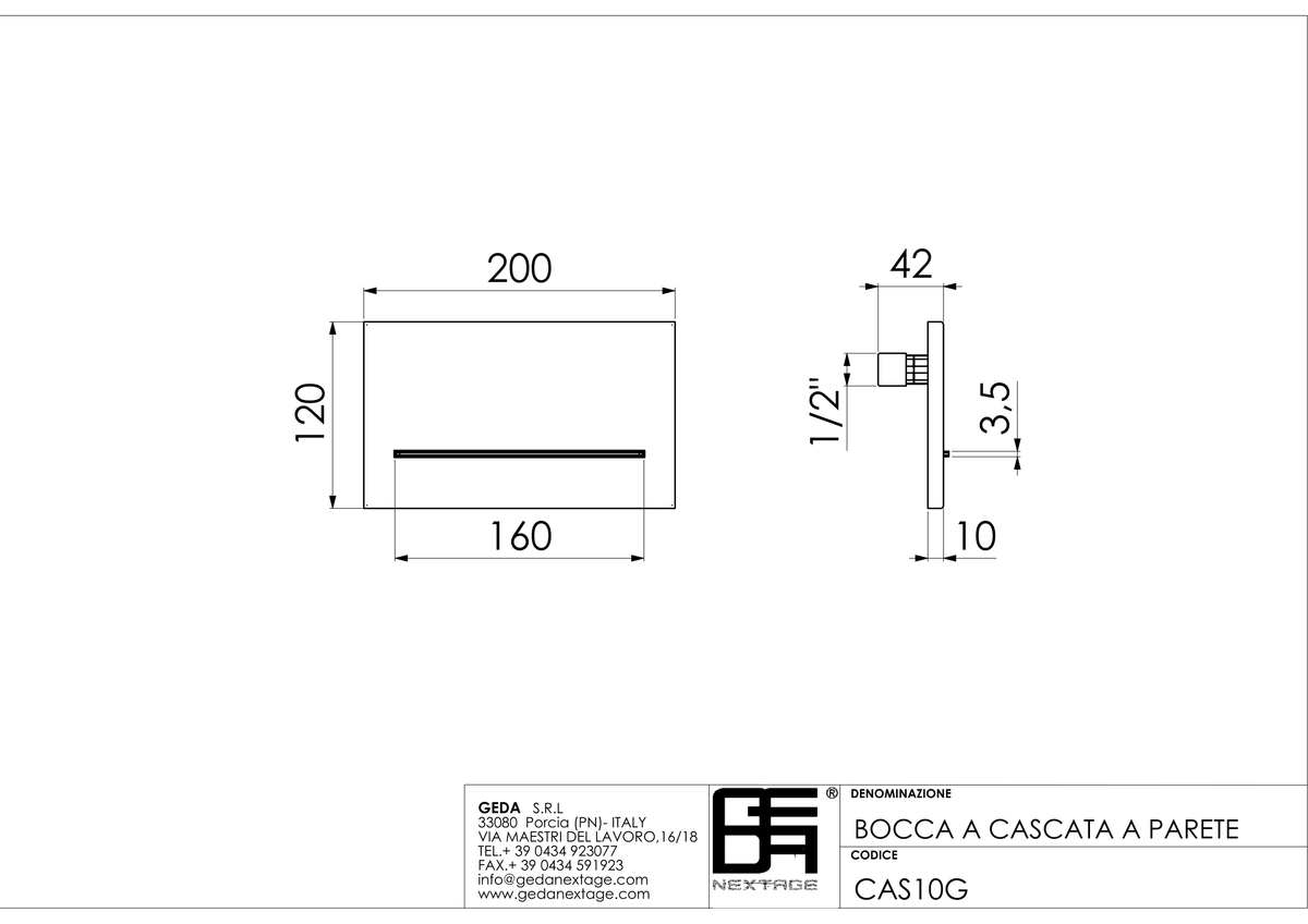 Geda CAS10G - scheda tecnica