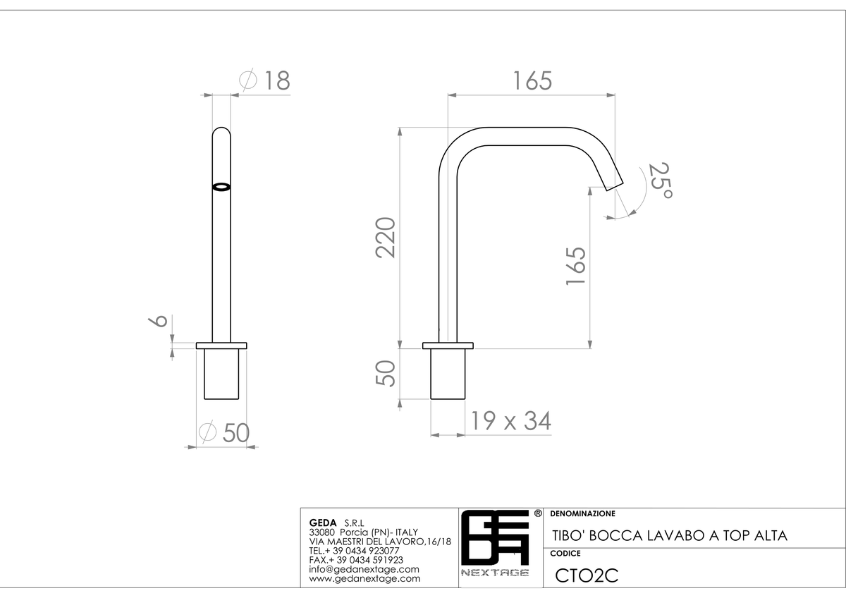 Geda CTO2C - scheda tecnica