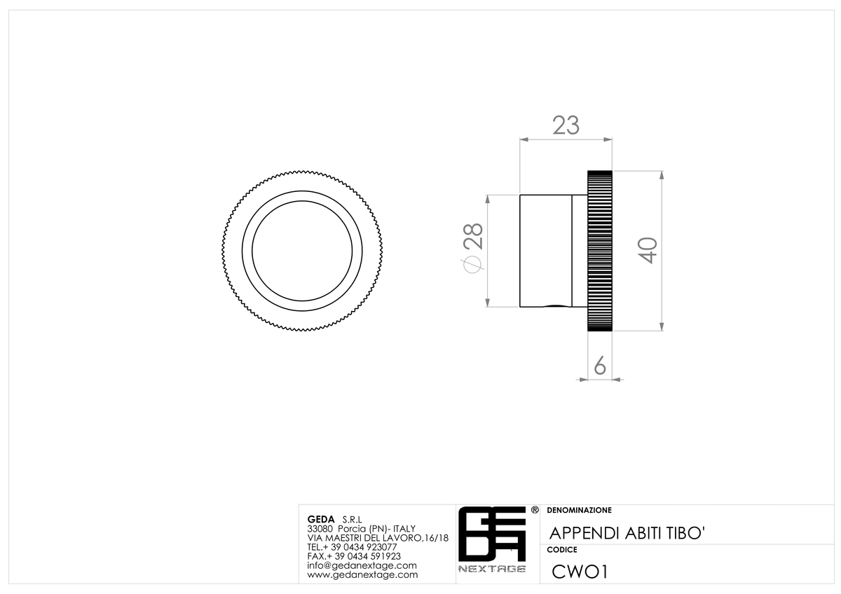 Geda CWO1 - scheda tecnica