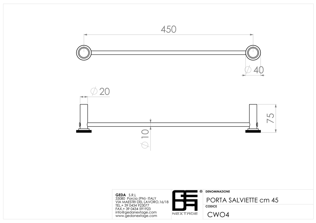 Geda CWO4 - scheda tecnica