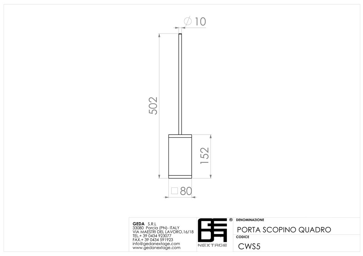 Geda CWS5 - scheda tecnica