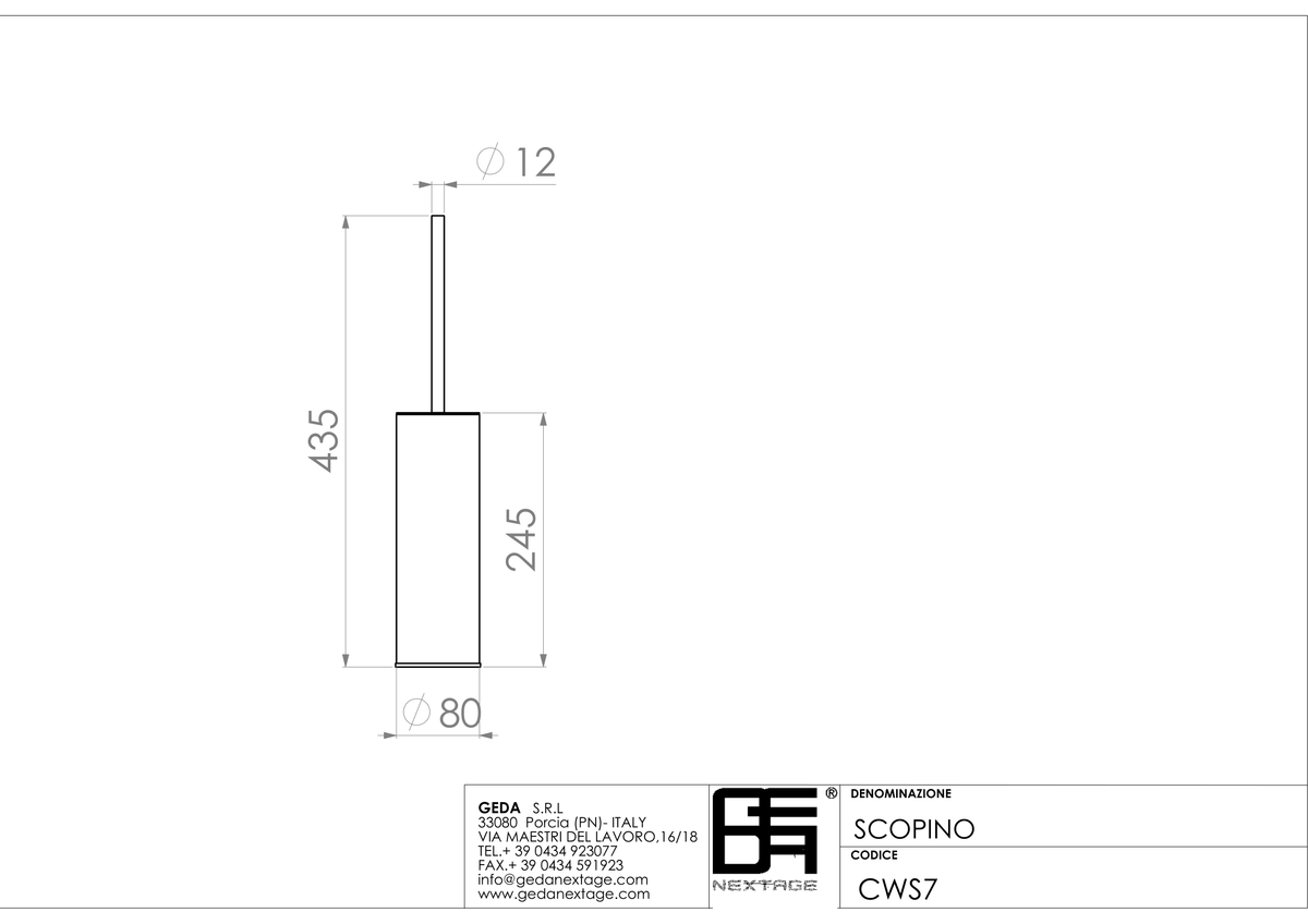Geda CWS7 - scheda tecnica