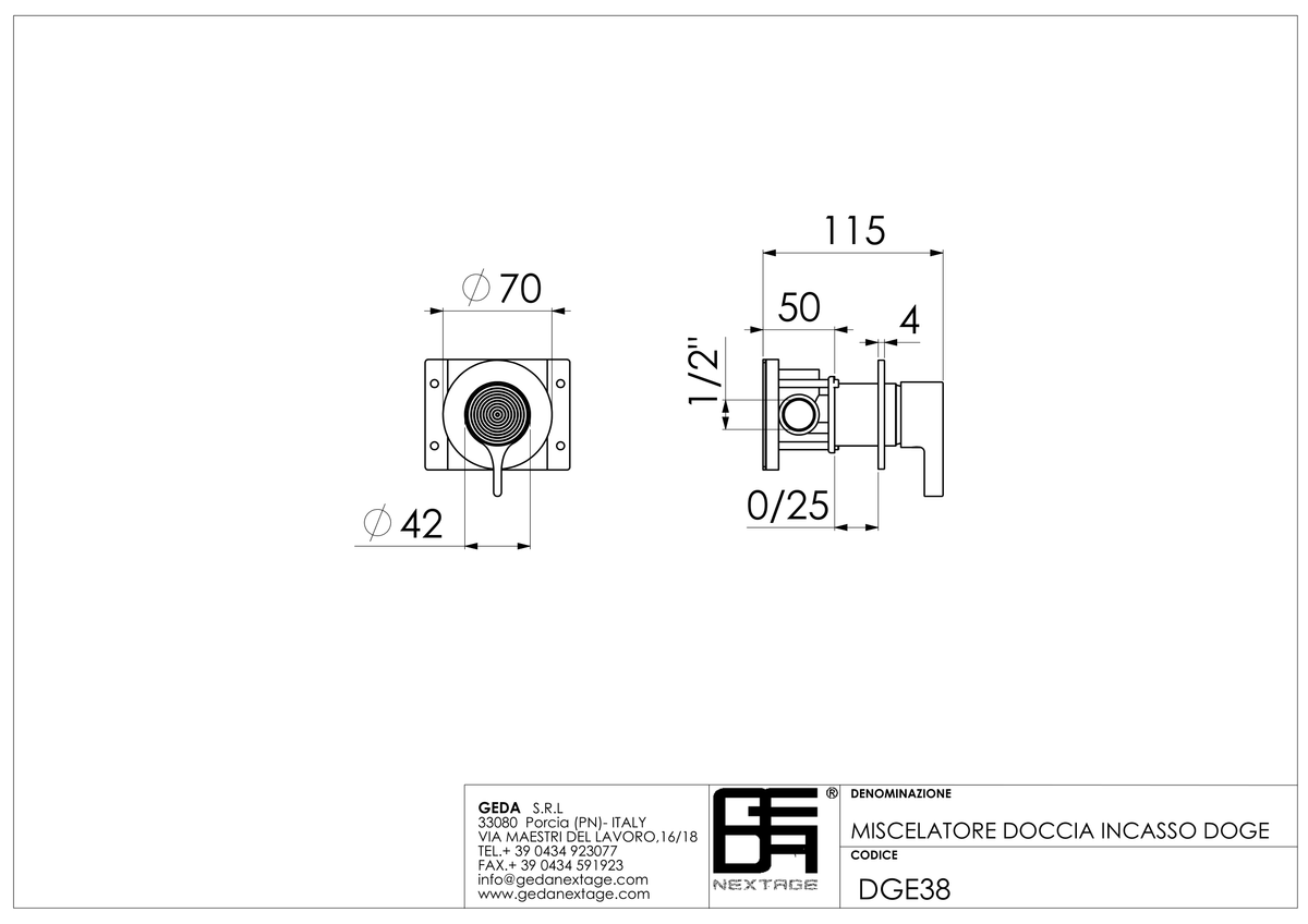Geda DGE38 - scheda tecnica