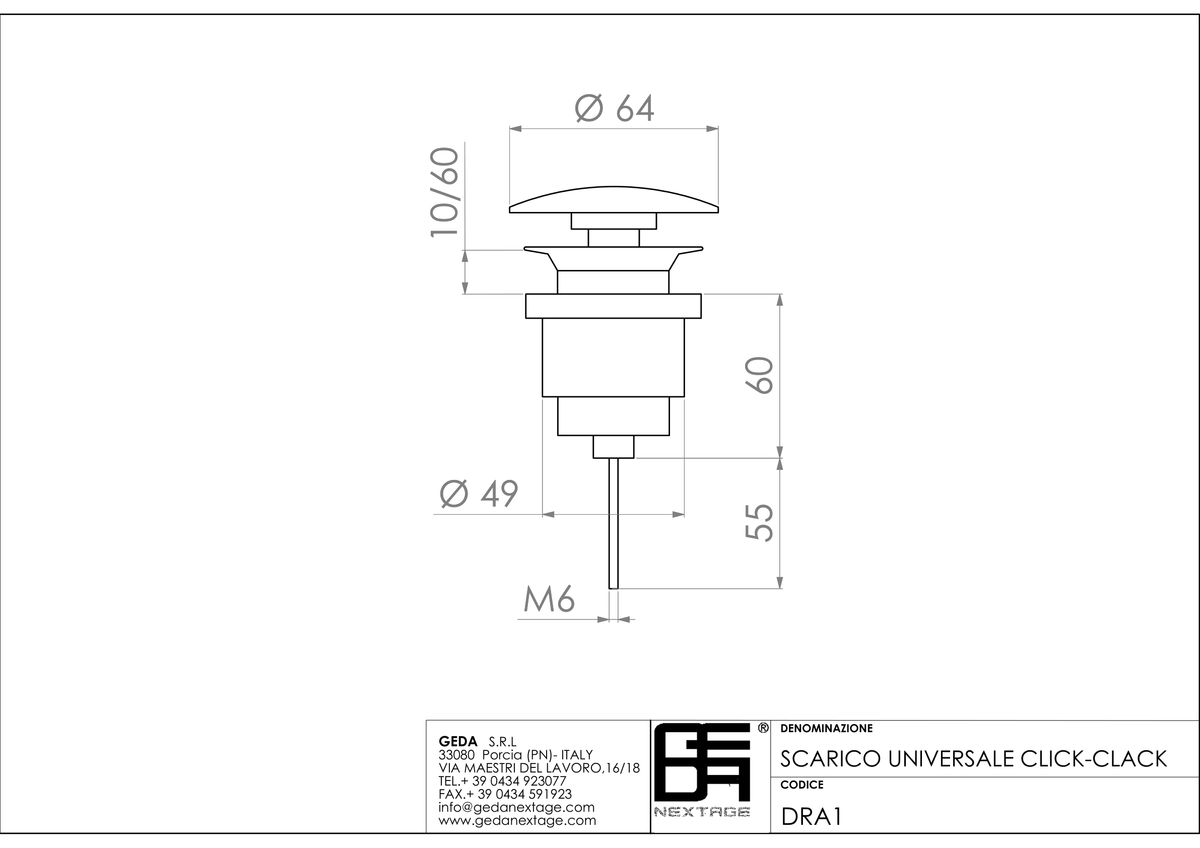 Geda DRA1 - scheda tecnica