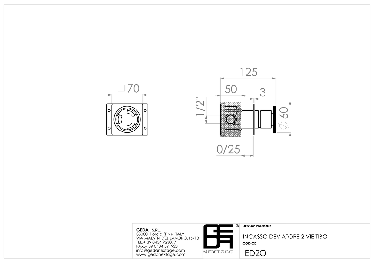 Geda ED2O - scheda tecnica