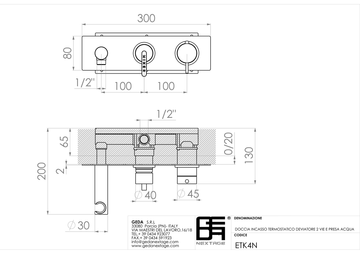 Geda ETK4N - scheda tecnica