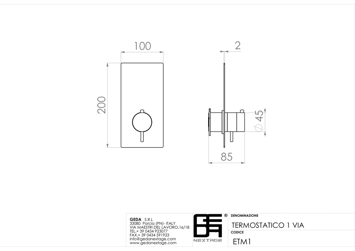 Geda ETM1 - scheda tecnica