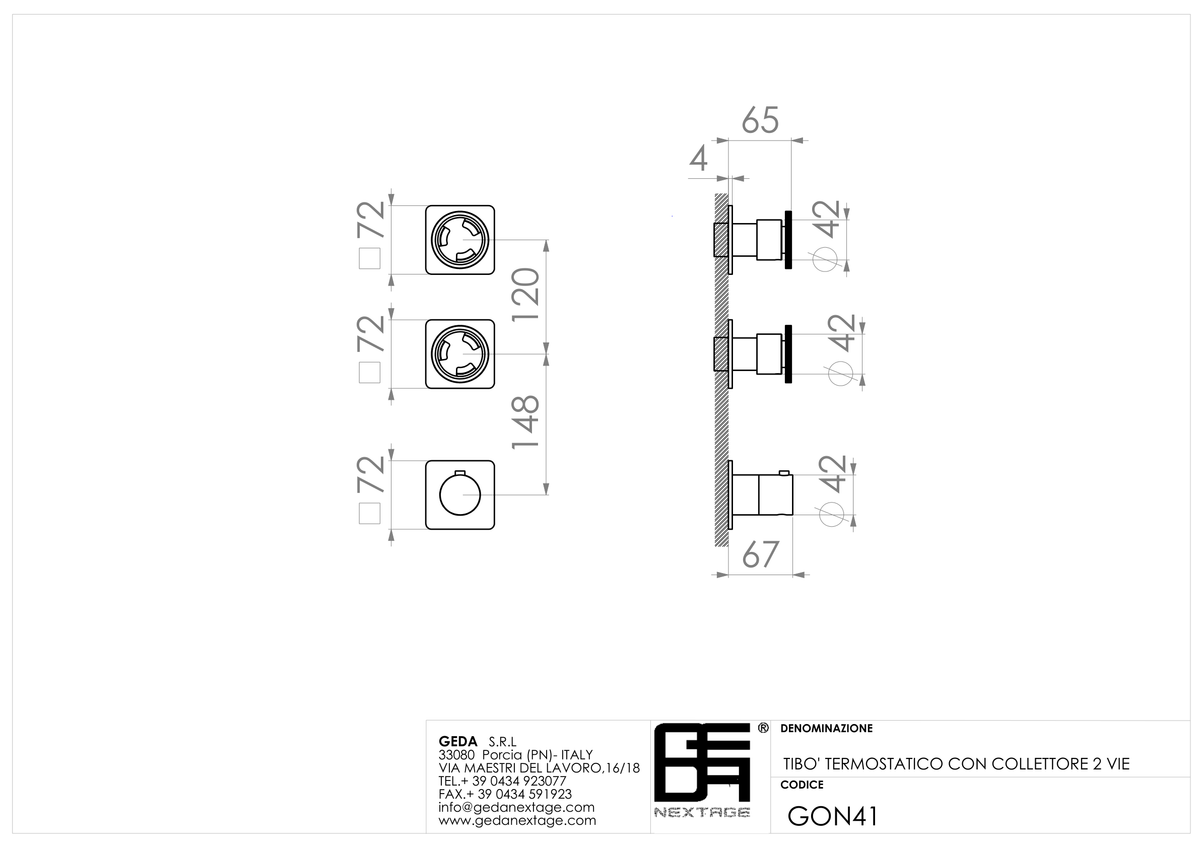 Geda GON41 - scheda tecnica