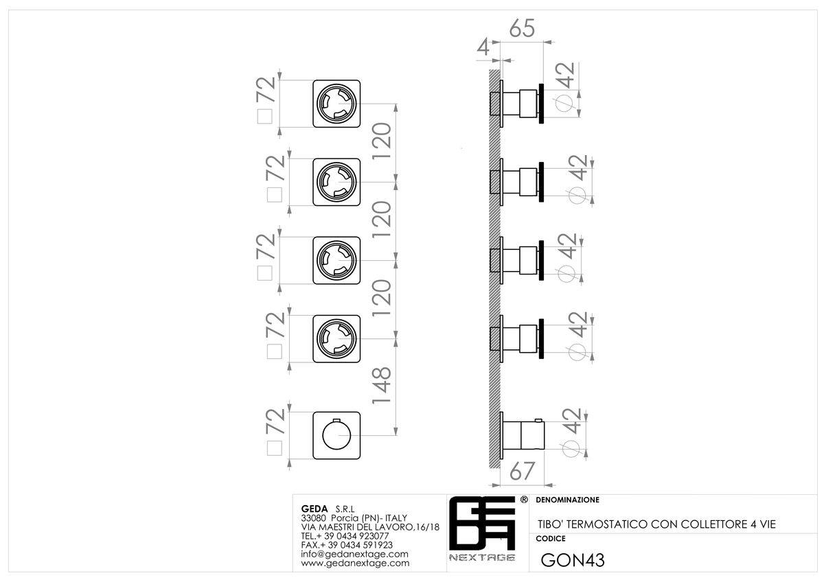 Geda GON43 - scheda tecnica