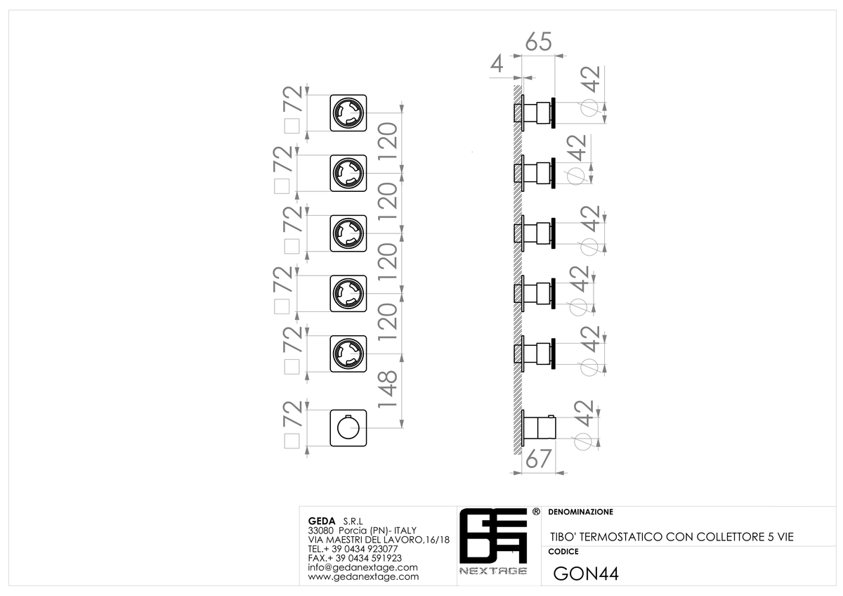 Geda GON44 - scheda tecnica
