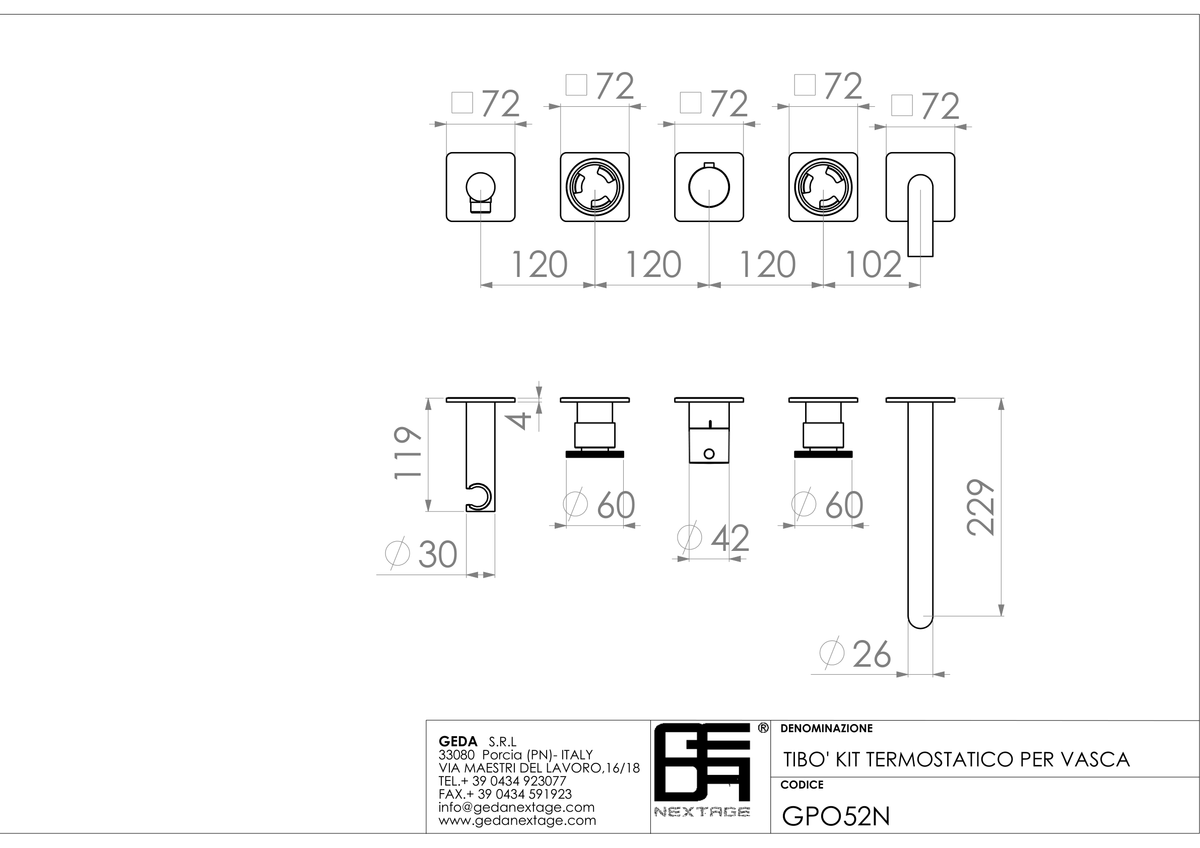 Geda GPO52N - scheda tecnica