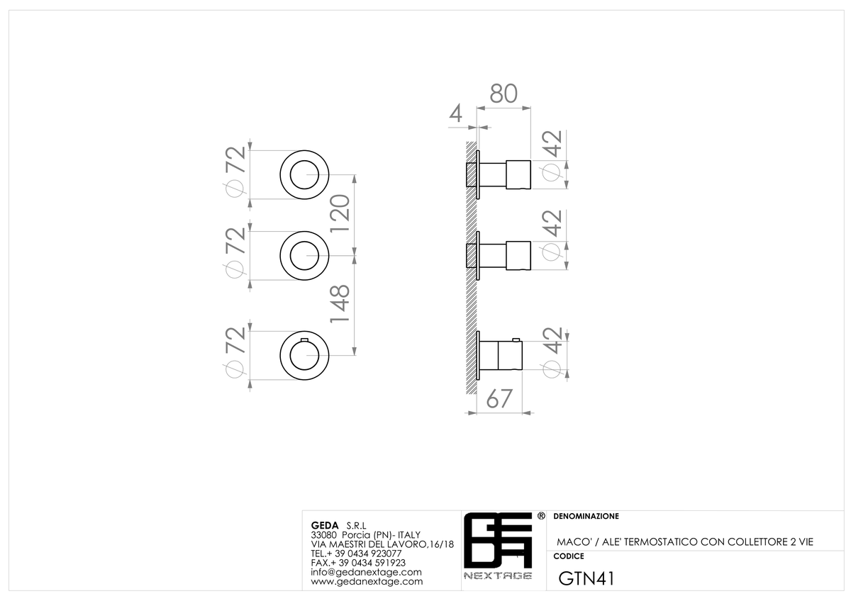 Geda GTN41 - scheda tecnica