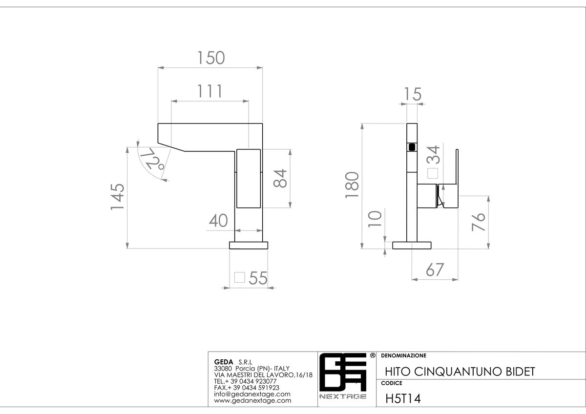 Geda H5T14 - scheda tecnica