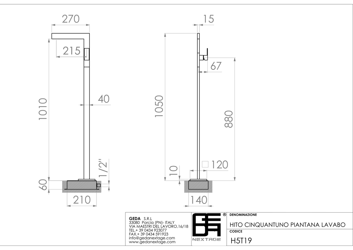 Geda H5T19 - scheda tecnica
