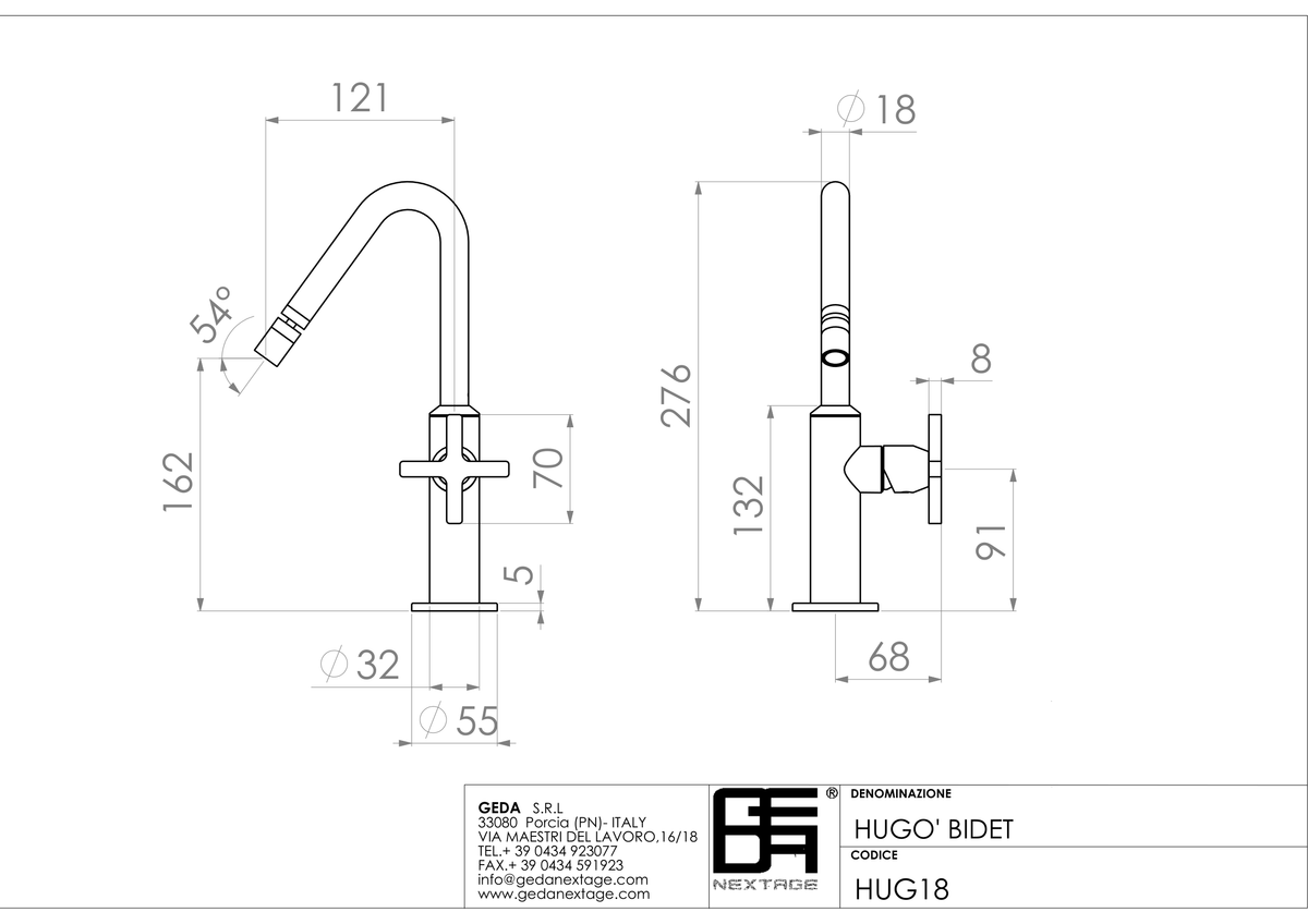 Geda HUG18 - scheda tecnica