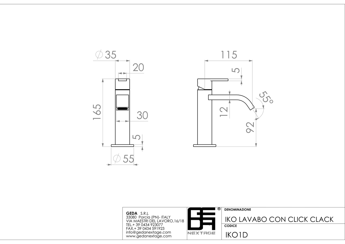 Geda IKO1D - scheda tecnica