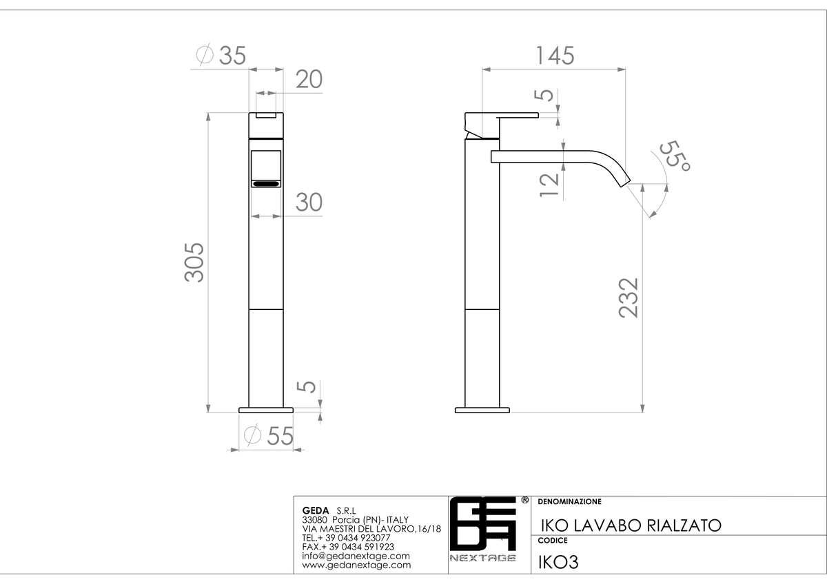 Geda IKO3 - scheda tecnica