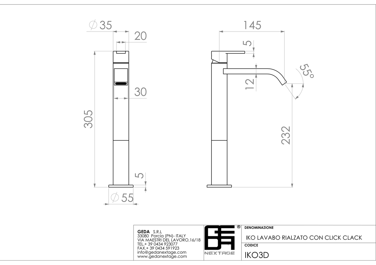 Geda IKO3D - scheda tecnica