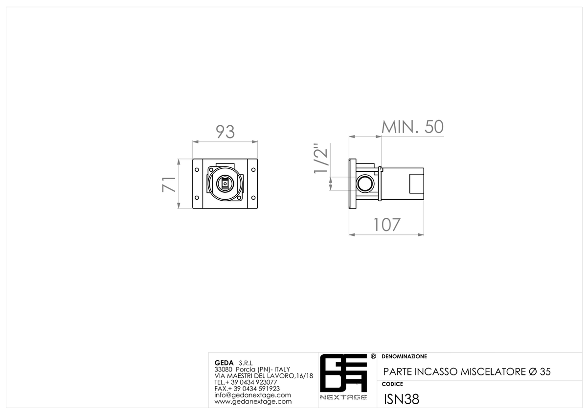 Geda ISN38 - scheda tecnica