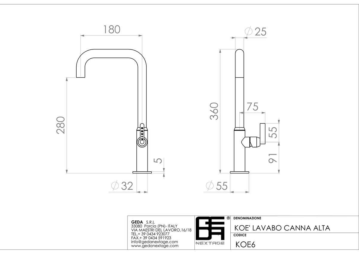 Geda KOE6 - scheda tecnica