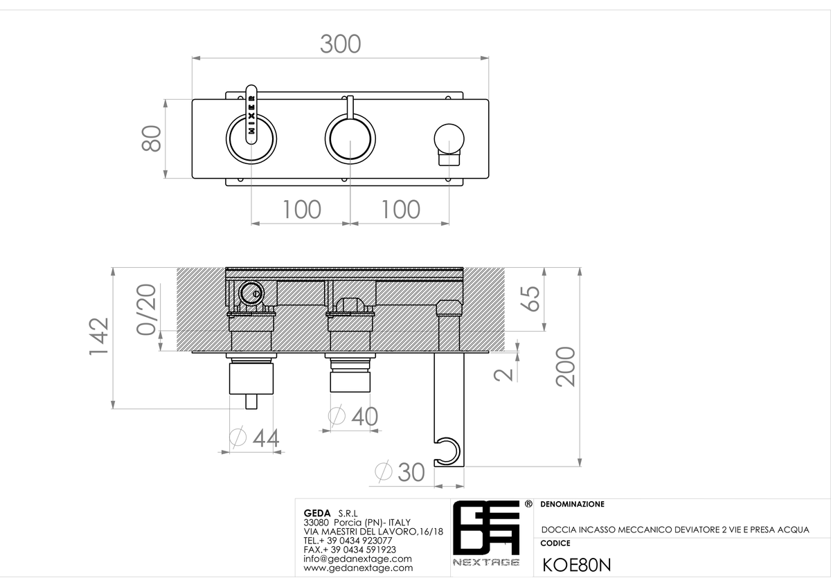 Geda KOE80N - scheda tecnica