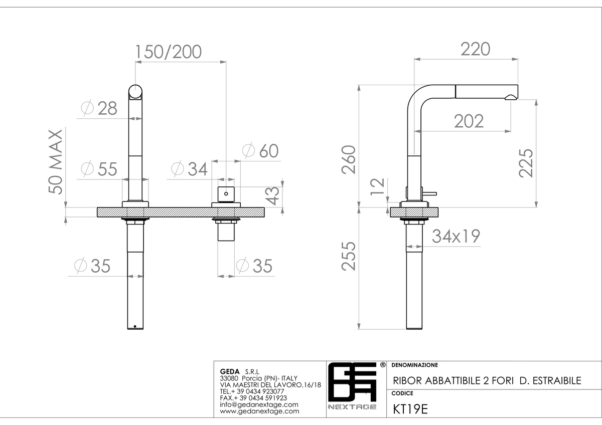 Geda KT19E - scheda tecnica